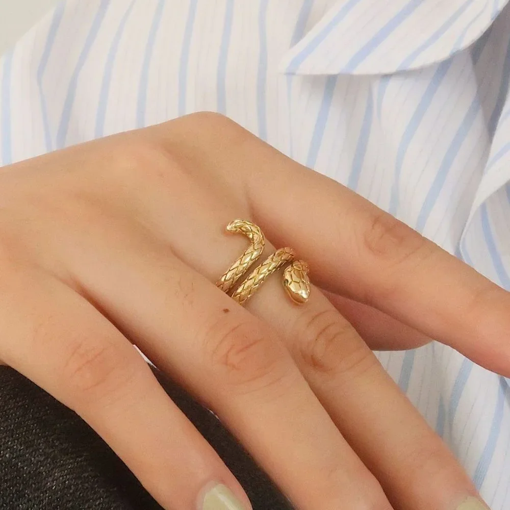#NEW 18K Gold Plated Snake Serpent Ring - Picture 2 of 5